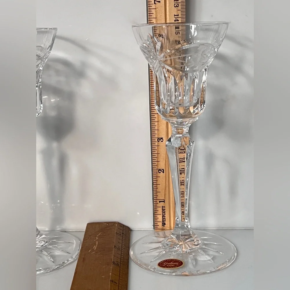 Gorham Victoria's Garden crystal candle holders Marked discontinued Set of 2 New